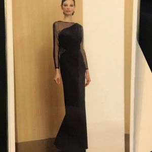 Val Stefani Black Sheer Sleeve Gown -4